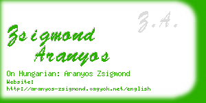 zsigmond aranyos business card